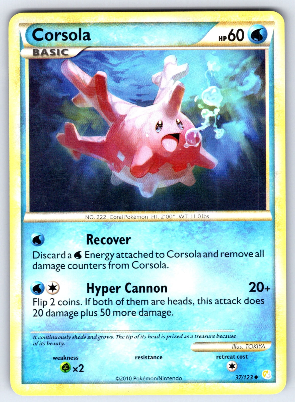 Corsola Uncommon HeartGold SoulSilver 37/123 LP 2010