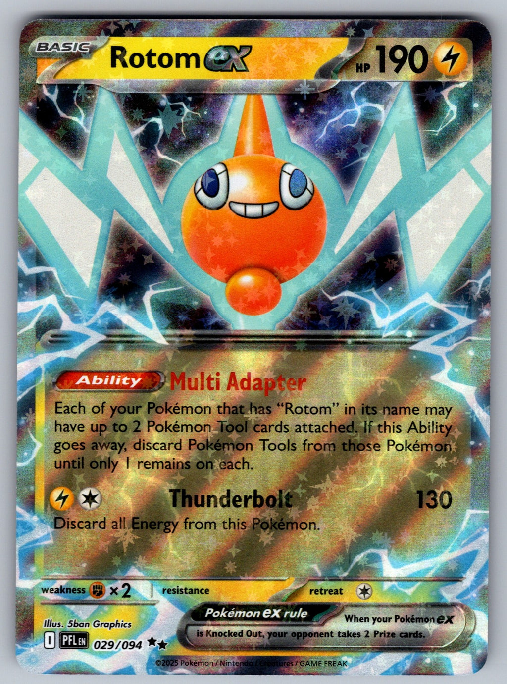 Rotom ex Holo Double Rare ME02: Phantasmal Flames 029/094 NM 2025