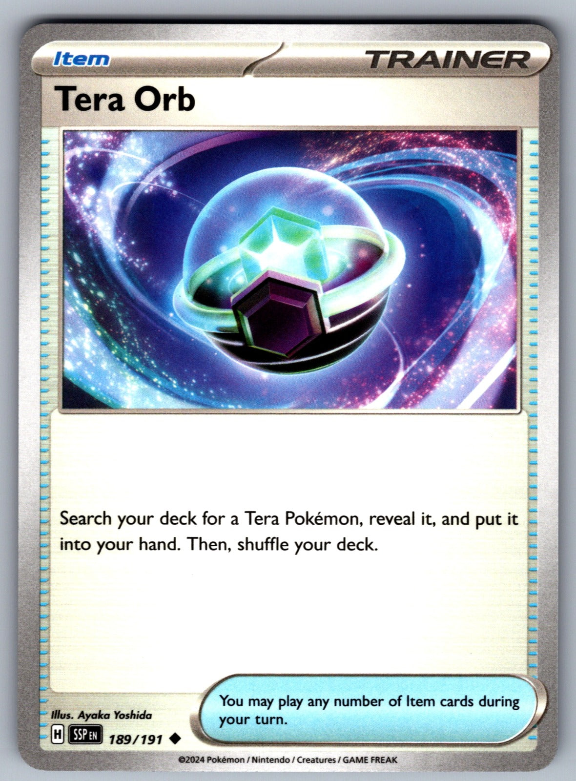Tera Orb Uncommon SV08: Surging Sparks 189/191 NM 2024