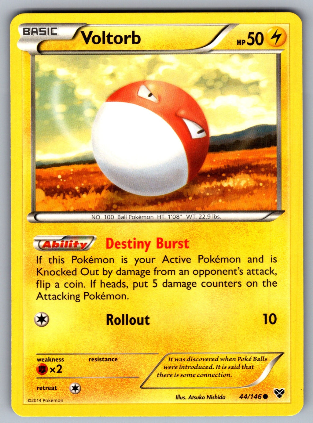 Voltorb Common XY Base Set 44/146 LP 2014