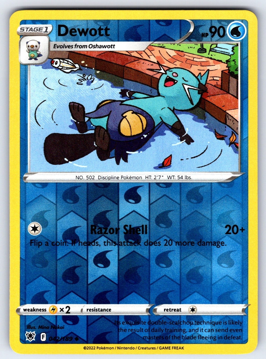 Dewott Reverse Holo Uncommon SWSH10: Astral Radiance 042/189 NM 2022