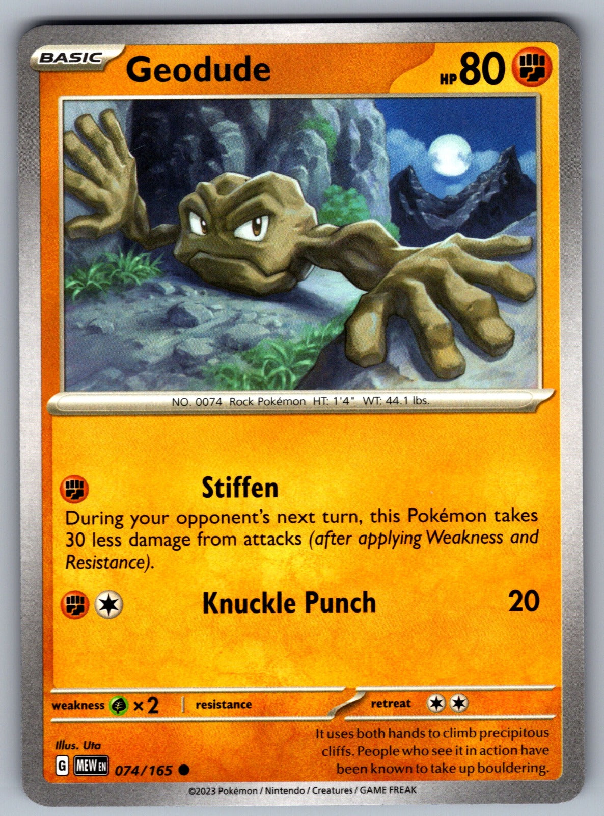 Geodude Common SV: Scarlet & Violet 151 074/165 NM 2023