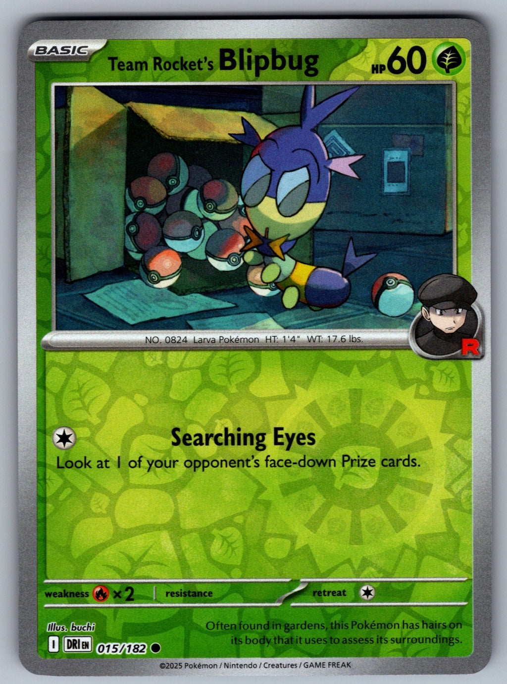 Team Rocket's Blipbug Reverse Holo Common SV10: Destined Rivals 015/182 NM 2025