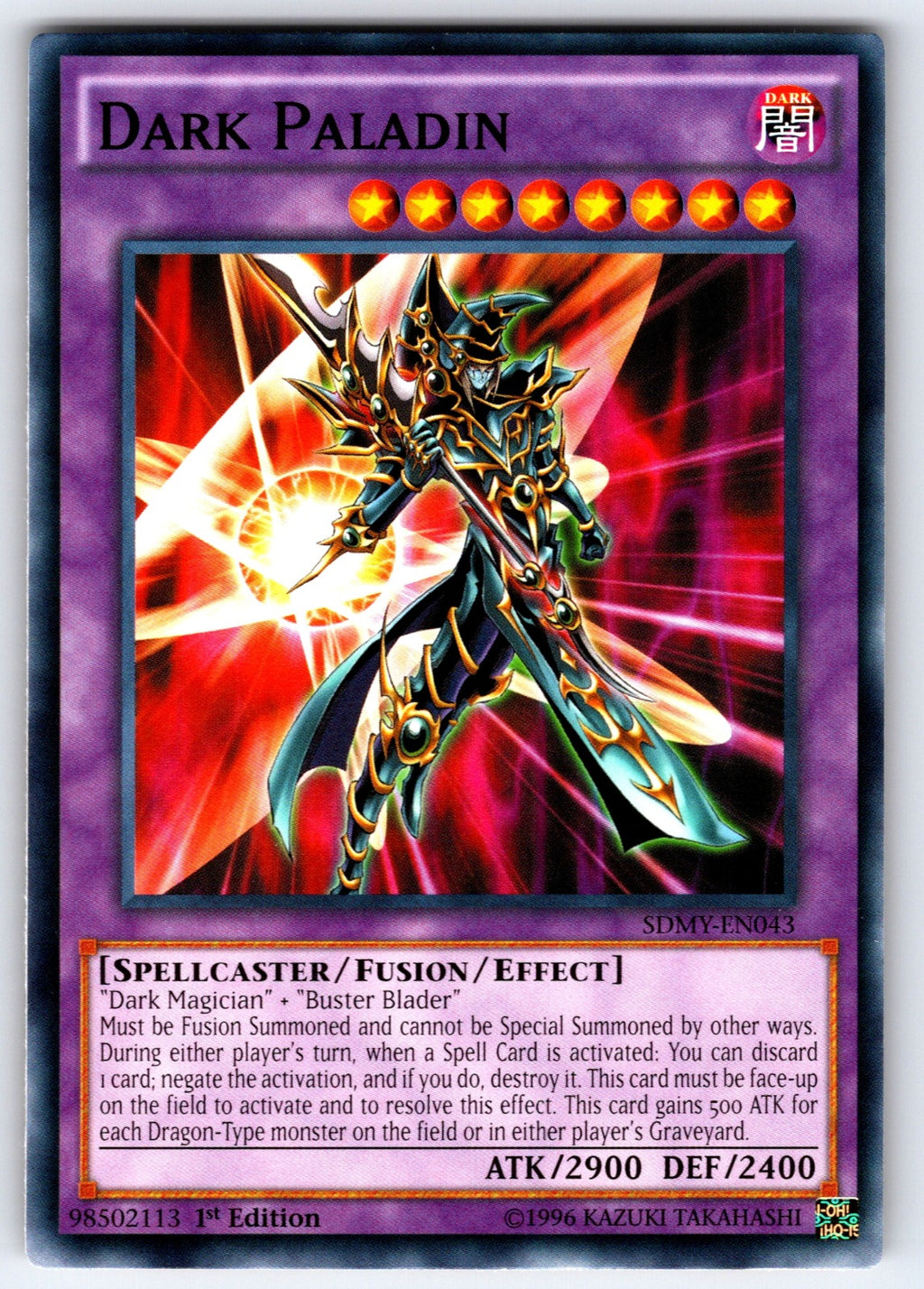 Dark Paladin 1st Edition Common Structure Deck: Yugi Muto SDMY-EN043 NM 2016
