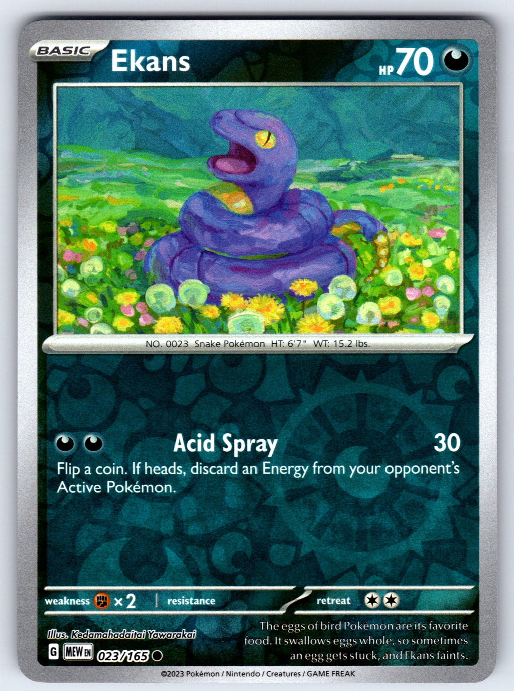 Ekans Reverse Holo Common SV: Scarlet & Violet 151 023/165 NM 2023