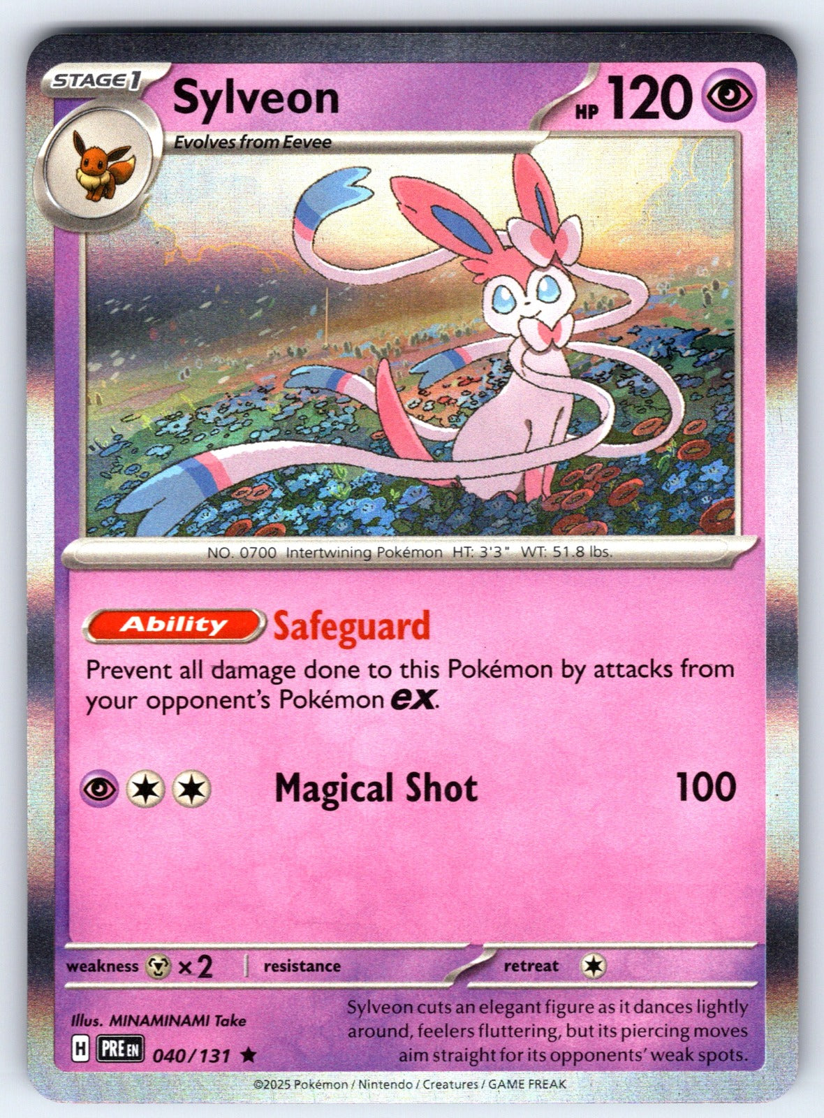 Sylveon Holo Rare SV: Prismatic Evolutions 040/131 NM 2025