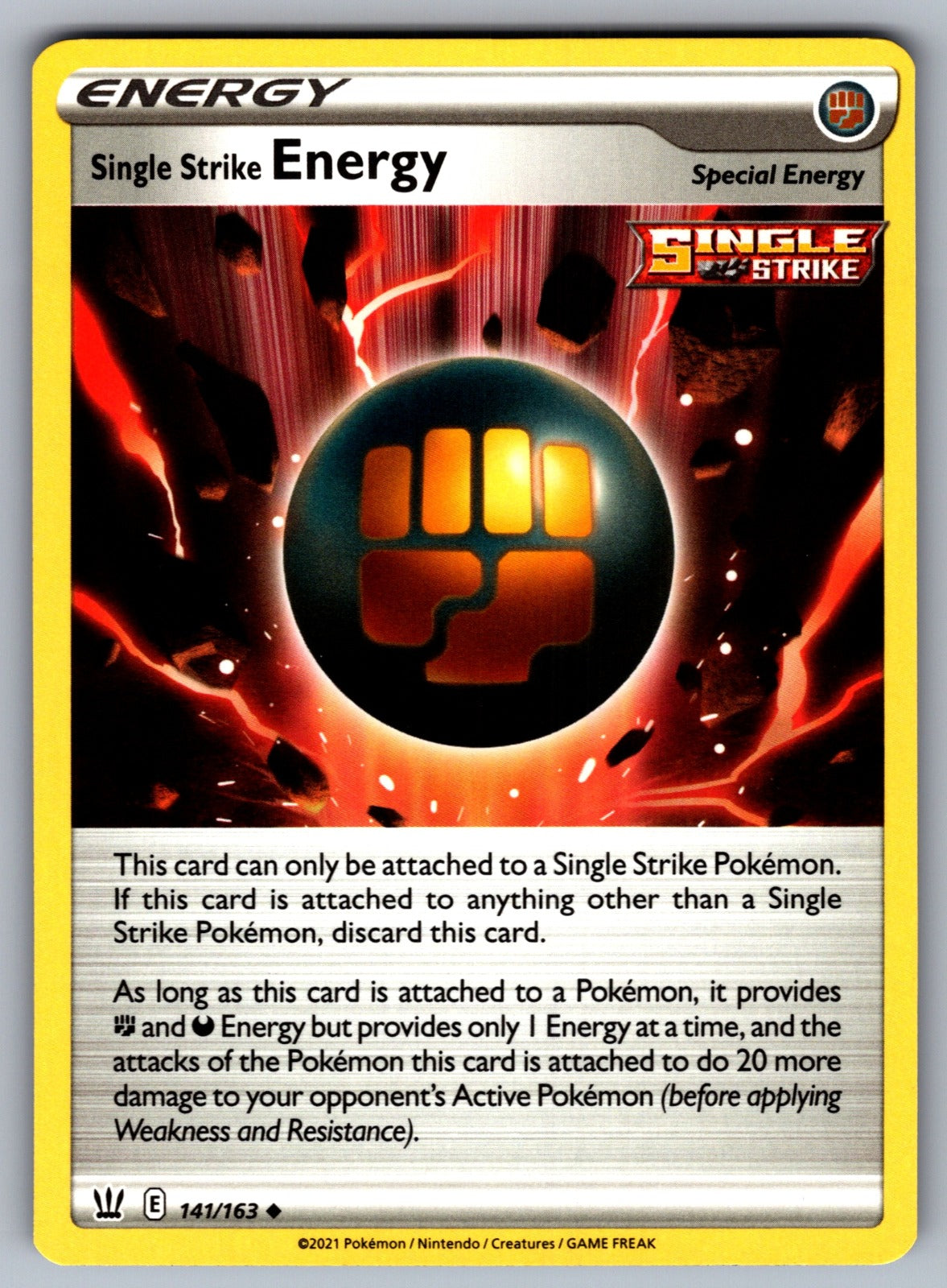 Single Strike Energy Uncommon SWSH05: Battle Styles 141/163 NM 2021