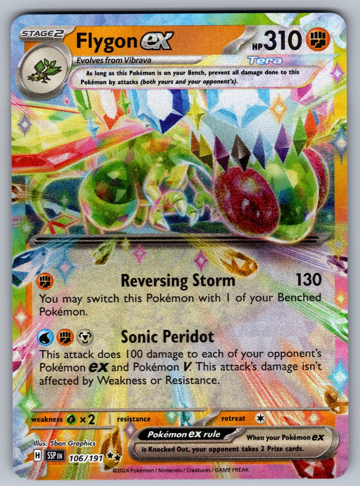 Flygon ex Holo Double Rare SV08: Surging Sparks 106/191 NM 2024