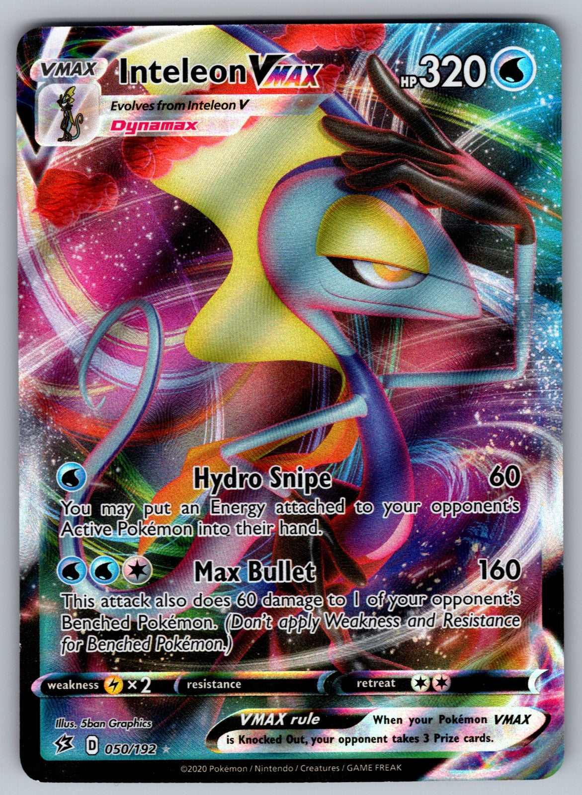 Inteleon VMAX Holo Ultra Rare SWSH02: Rebel Clash 050/192 NM 2020