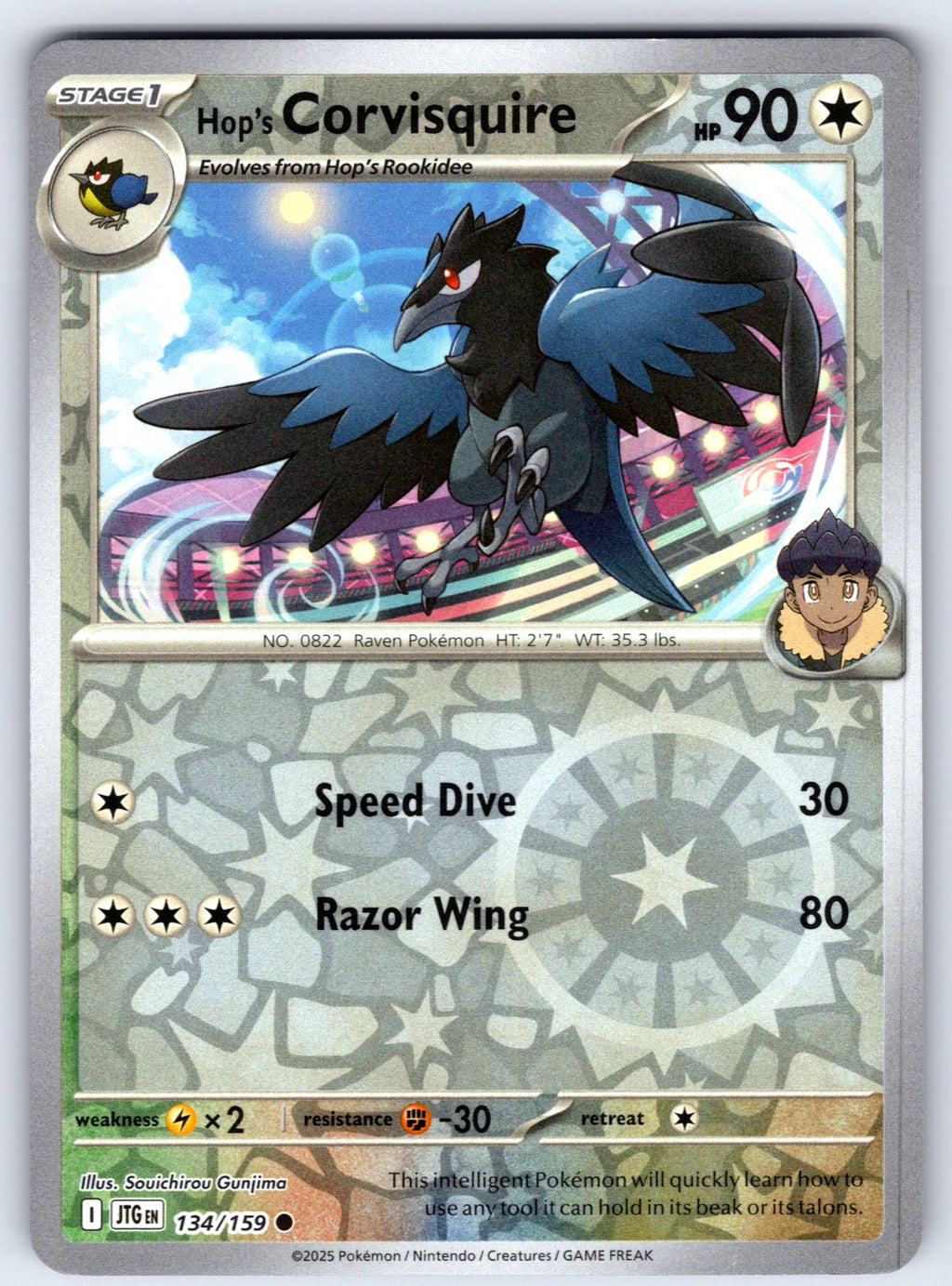 Hop's Corvisquire Reverse Holo Common SV09: Journey Together 134/159 NM 2025