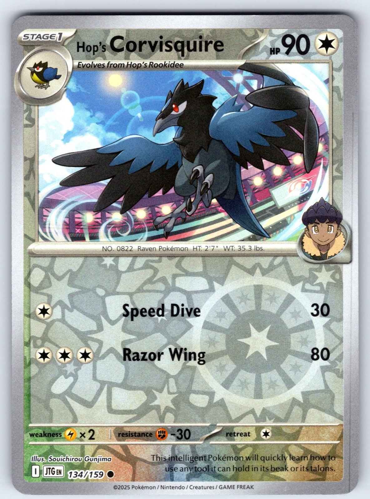 Hop's Corvisquire Reverse Holo Common SV09: Journey Together 134/159 NM 2025