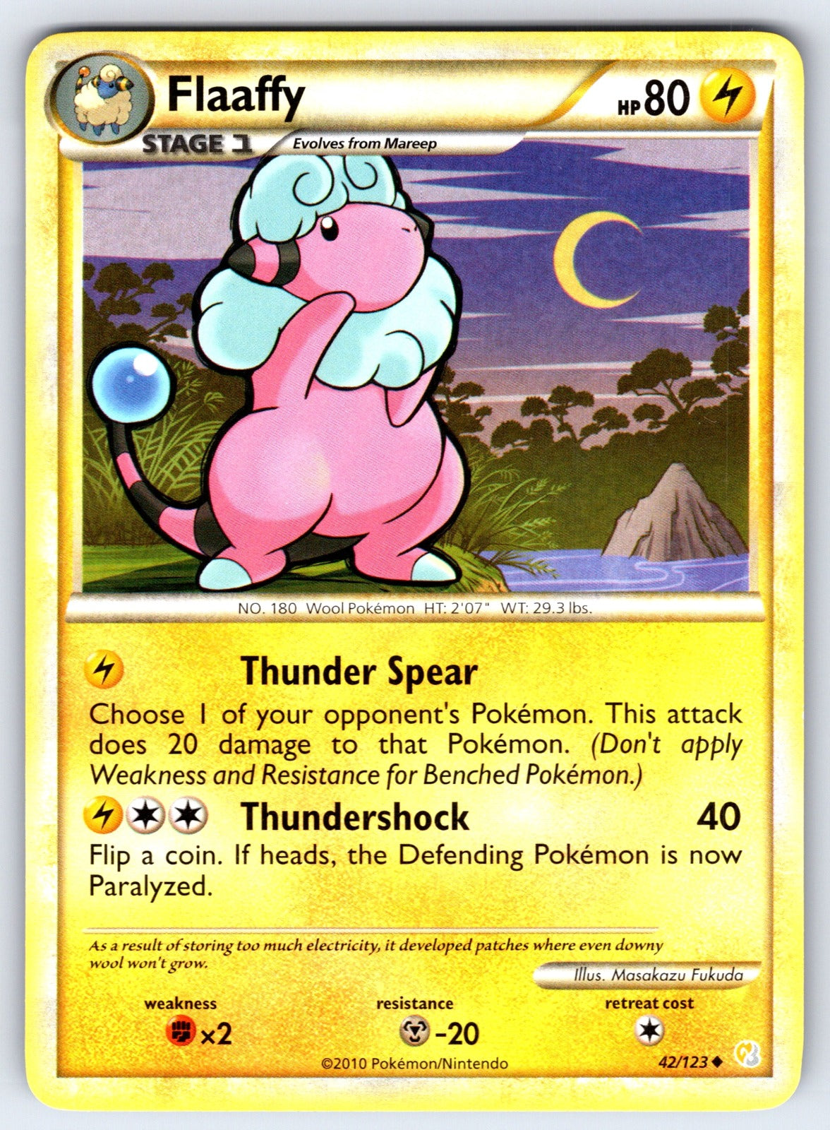 Flaaffy Uncommon HeartGold SoulSilver 42/123 LP 2010