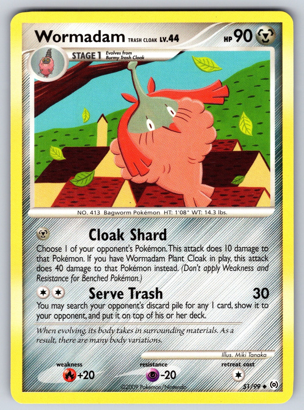 Wormadam Trash Cloak Uncommon Arceus 51/99 LP 2009