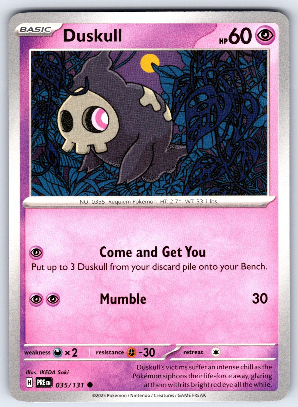 Duskull Common SV: Prismatic Evolutions 035/131 NM 2025