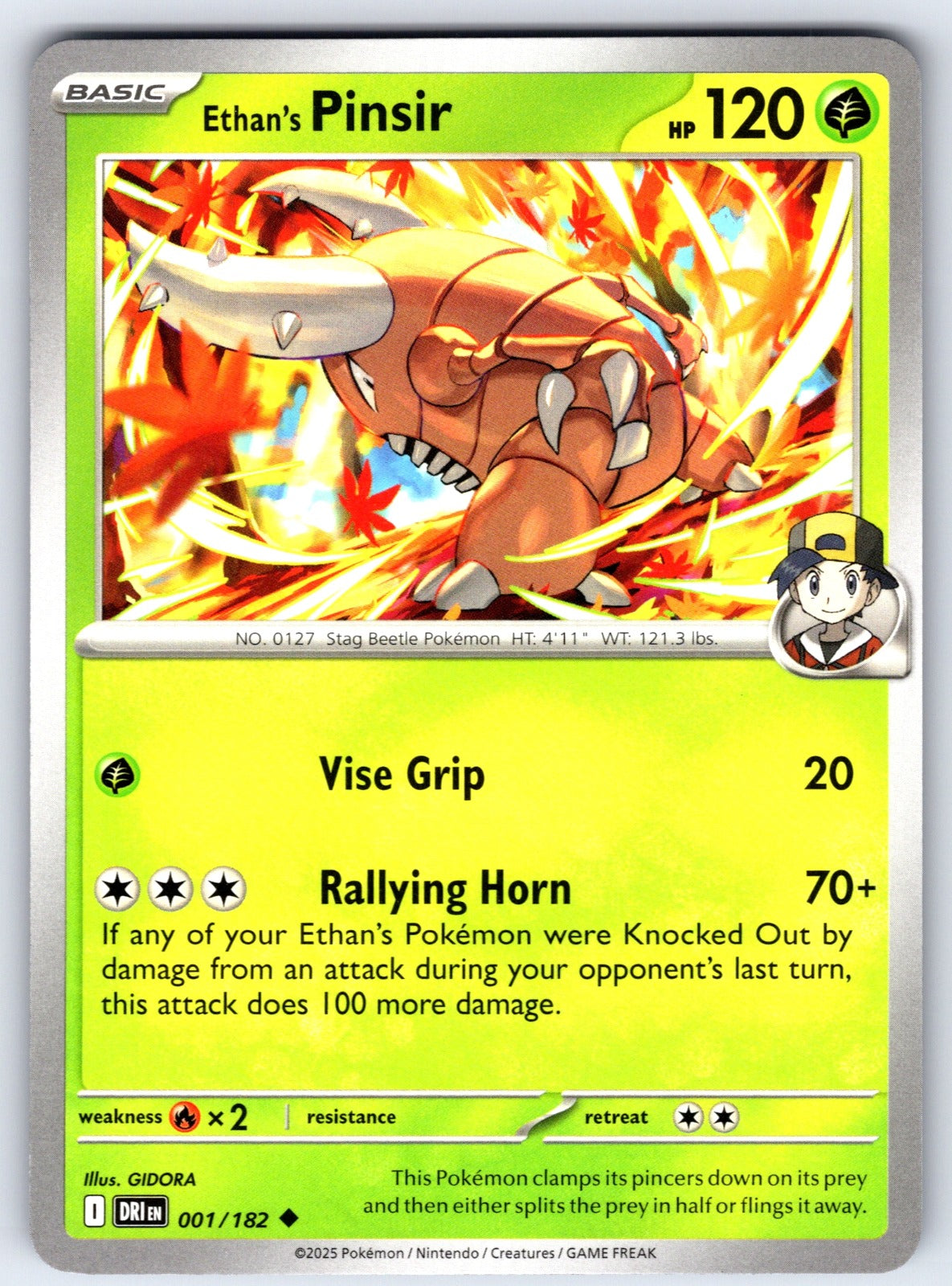 Ethan's Pinsir Uncommon SV10: Destined Rivals 001/182 NM 2025