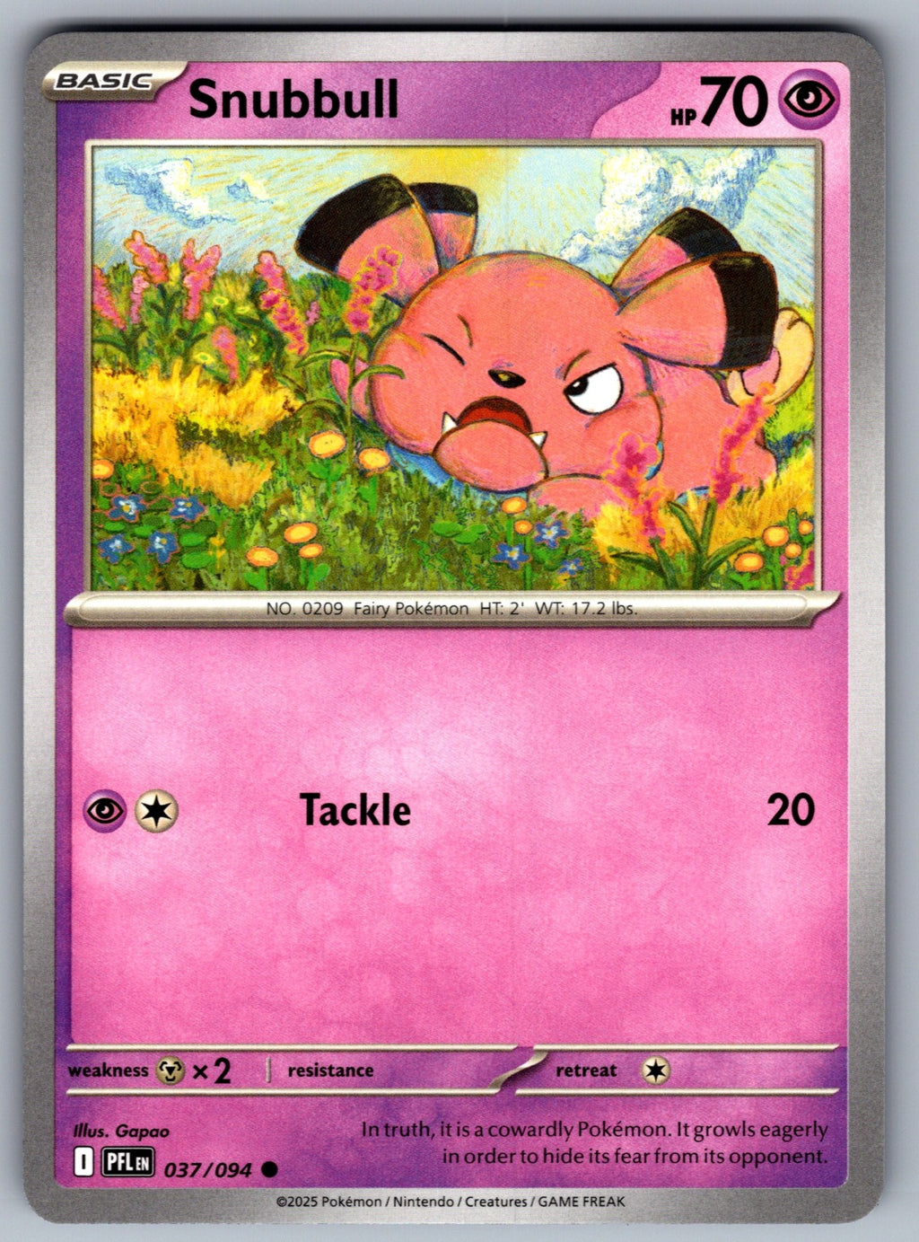 Snubbull Common ME02: Phantasmal Flames 037/094 NM 2025