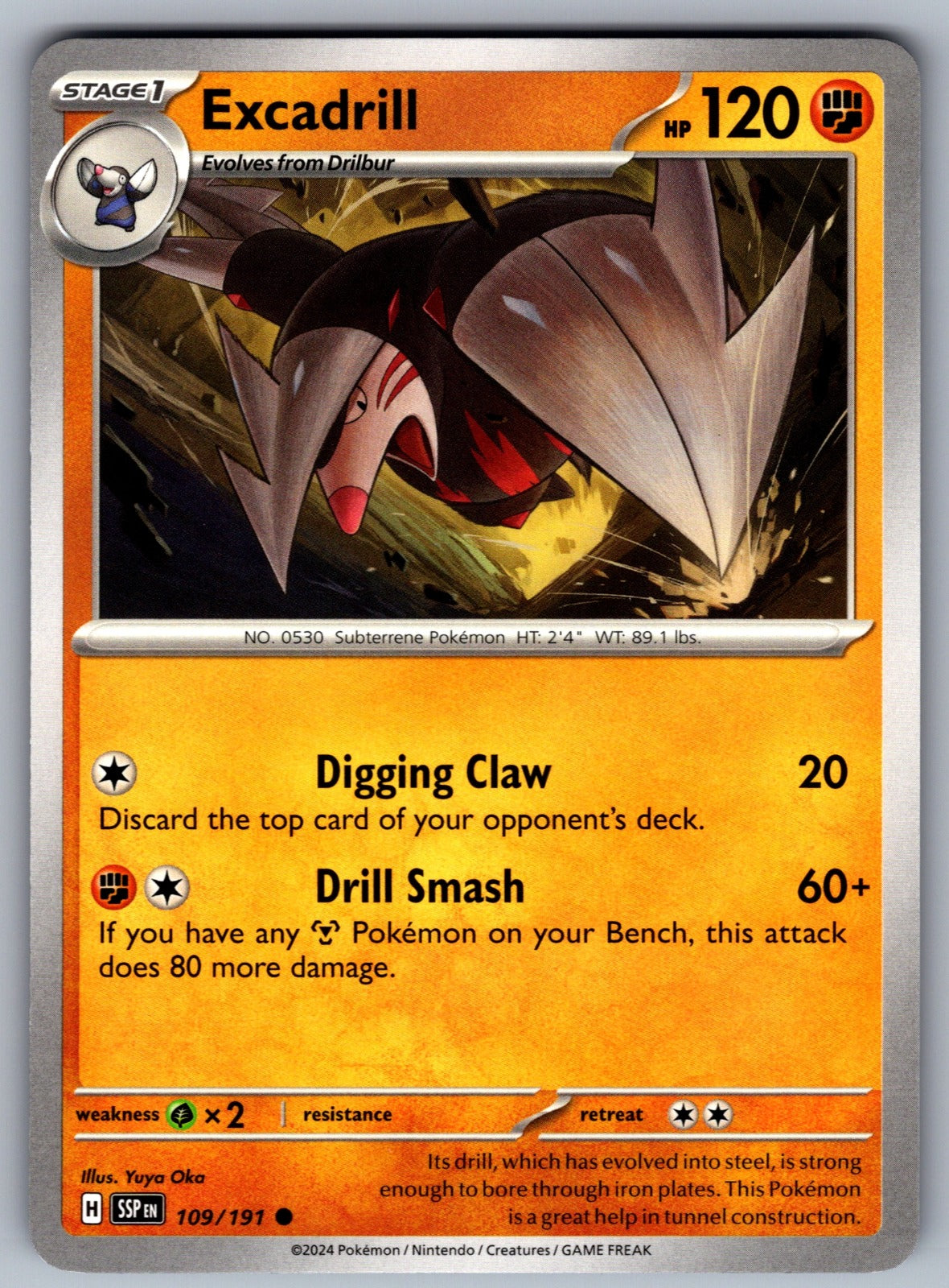 Excadrill Common SV08: Surging Sparks 109/191 NM 2024
