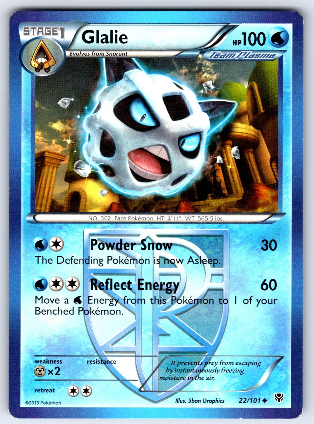 Glalie (Team Plasma) Uncommon Plasma Blast 22/101 LP 2013