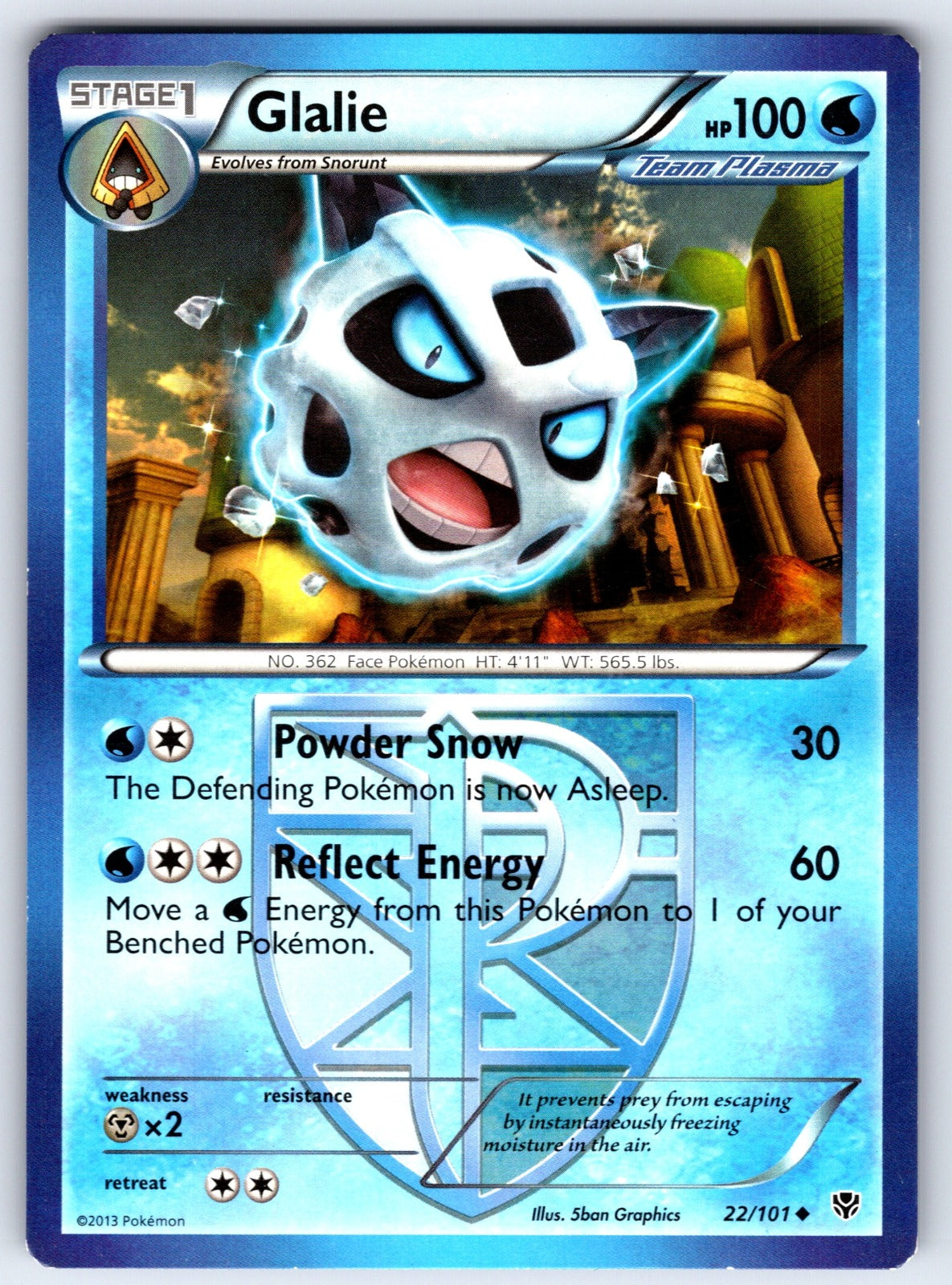 Glalie (Team Plasma) Uncommon Plasma Blast 22/101 LP 2013
