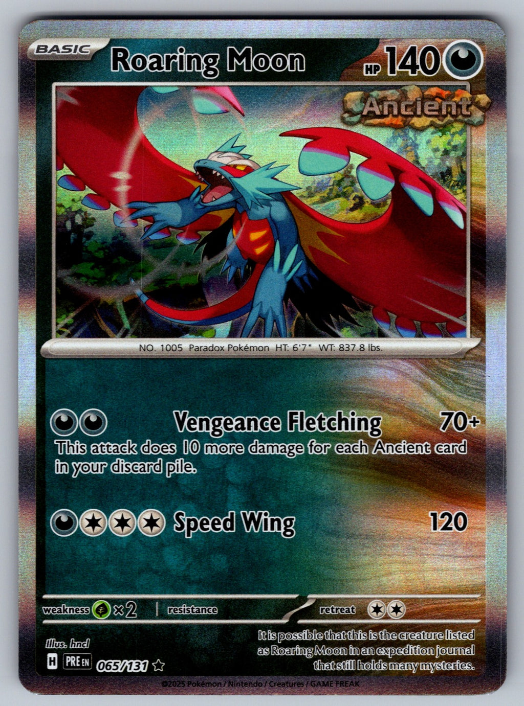 Roaring Moon Holo Rare SV: Prismatic Evolutions 065/131 NM 2025