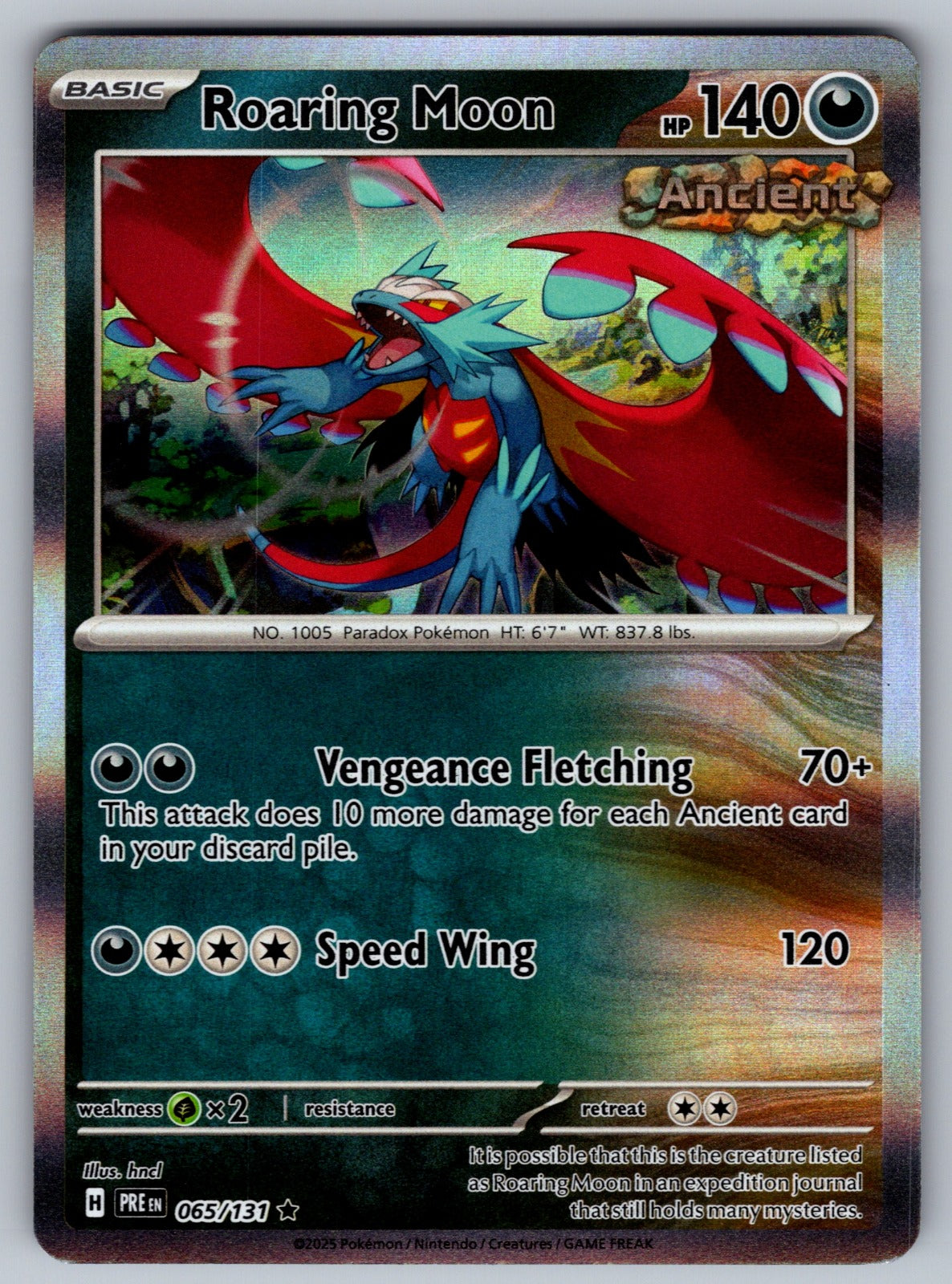 Roaring Moon Holo Rare SV: Prismatic Evolutions 065/131 NM 2025