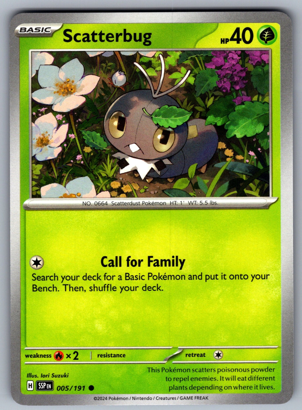 Scatterbug Common SV08: Surging Sparks 005/191 NM 2024