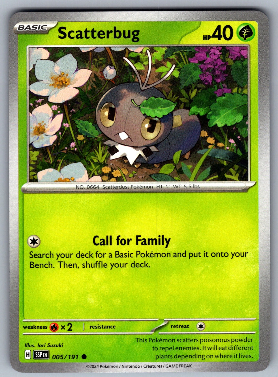 Scatterbug Common SV08: Surging Sparks 005/191 NM 2024