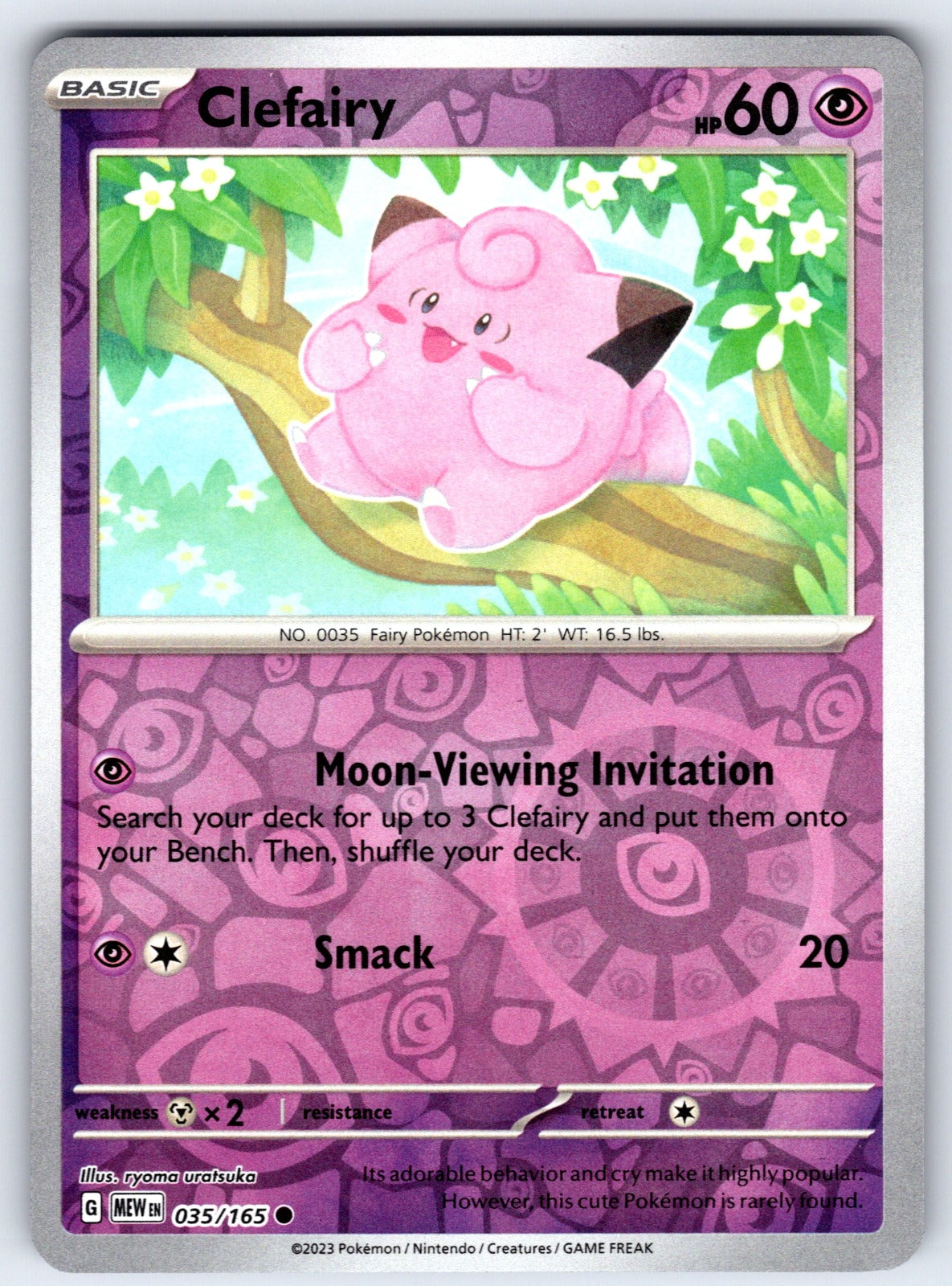 Clefairy Reverse Holo Common SV: Scarlet & Violet 151 035/165 NM 2023