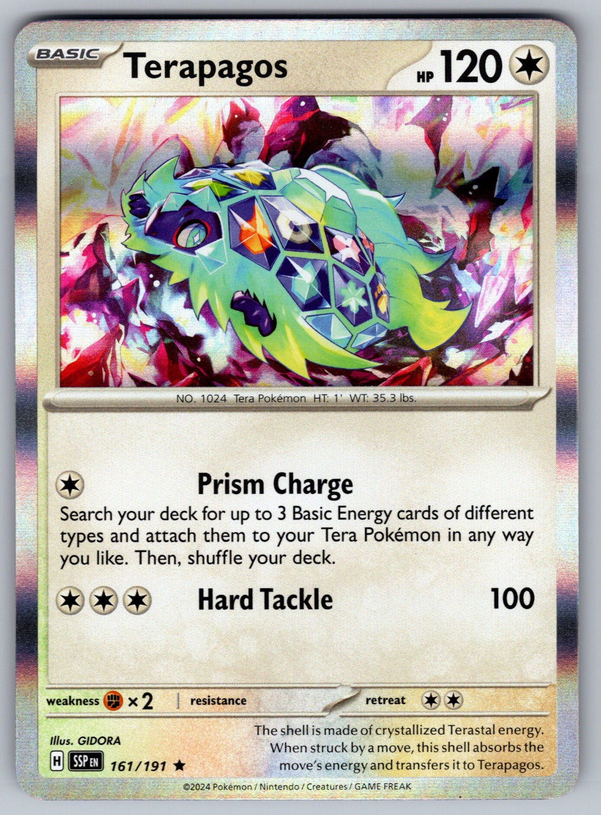 Terapagos Holo Rare SV08: Surging Sparks 161/191 NM 2024