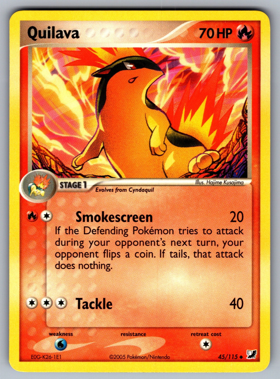 Quilava Uncommon Unseen Forces 45/115 NM 2005