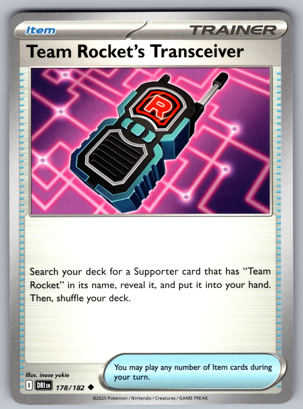 Team Rocket's Transceiver Uncommon SV10: Destined Rivals 178/182 NM 2025