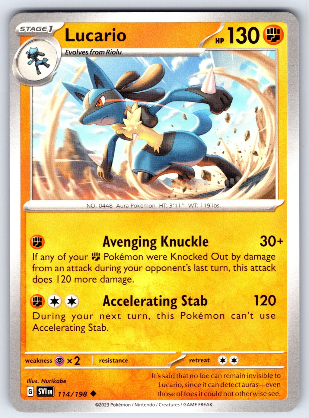 Lucario Uncommon SV01: Scarlet & Violet Base Set 114/198 LP 2023