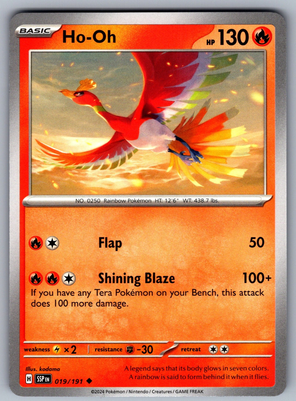 Ho-Oh Uncommon SV08: Surging Sparks 019/191 NM 2024