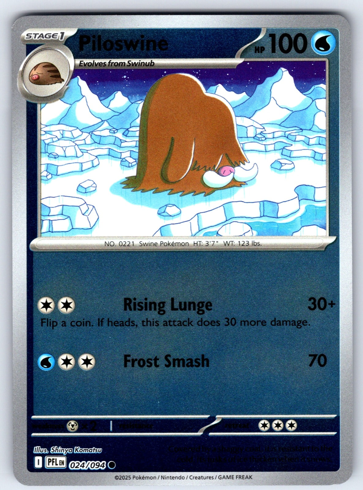 Piloswine Reverse Holo Common ME02: Phantasmal Flames 024/094 NM 2025