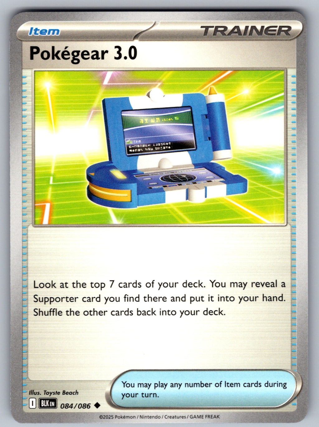Pokegear 3.0 Uncommon SV: Black Bolt 084/086 NM 2025