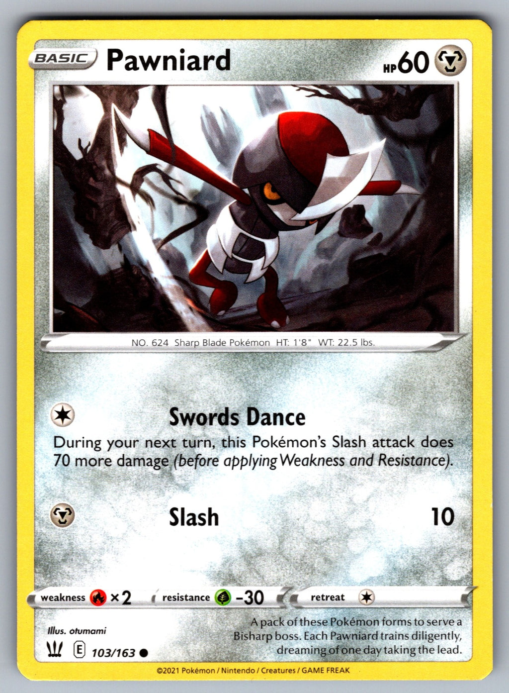 Pawniard Common SWSH05: Battle Styles 103/163 NM 2021
