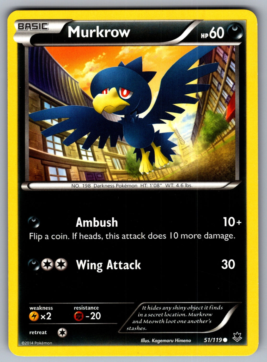 Murkrow Common XY - Phantom Forces 51/119 LP 2014