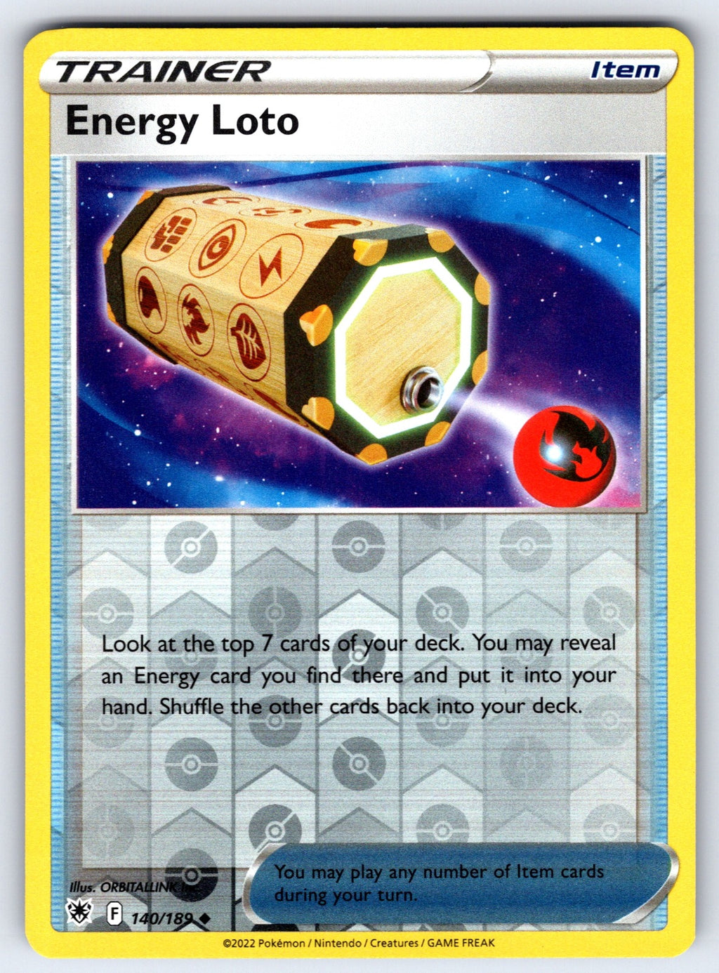 Energy Loto Reverse Holo Uncommon SWSH10: Astral Radiance 140/189 NM 2022