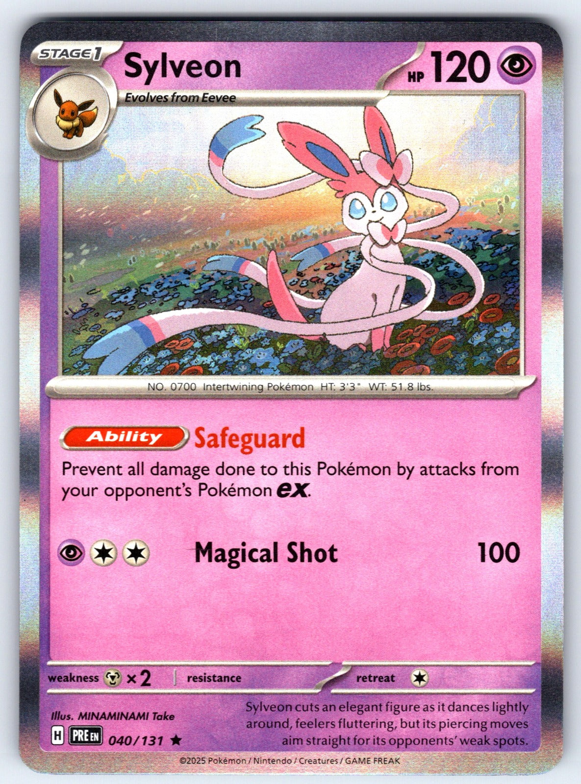 Sylveon Holo Rare SV: Prismatic Evolutions 040/131 NM 2025