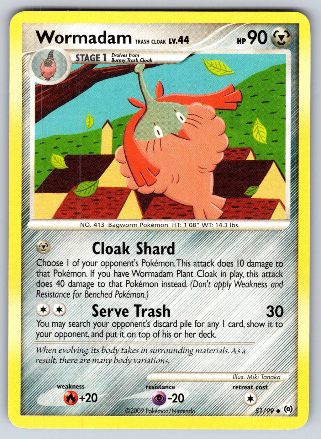 Wormadam Trash Cloak Uncommon Arceus 51/99 LP 2009