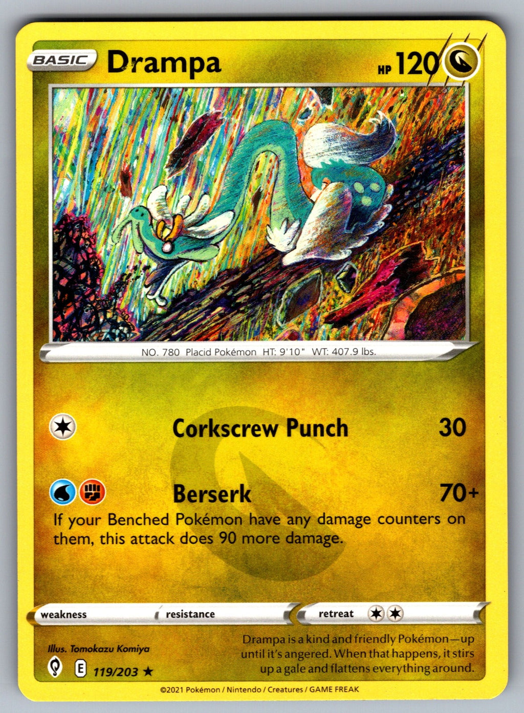 Drampa Rare SWSH07: Evolving Skies 119/203 NM 2021
