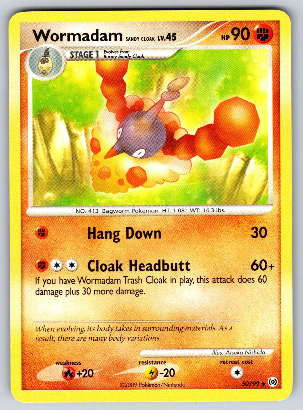 Wormadam Sandy Cloak Uncommon Arceus 50/99 LP 2009