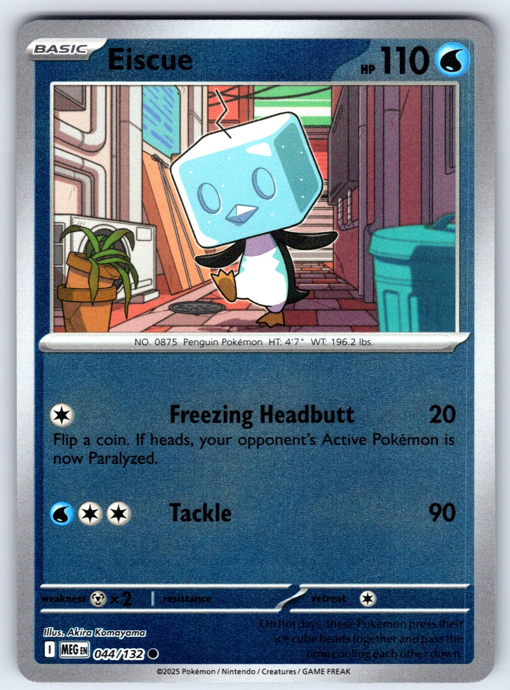 Eiscue Reverse Holo Common ME01: Mega Evolution 044/132 NM 2025