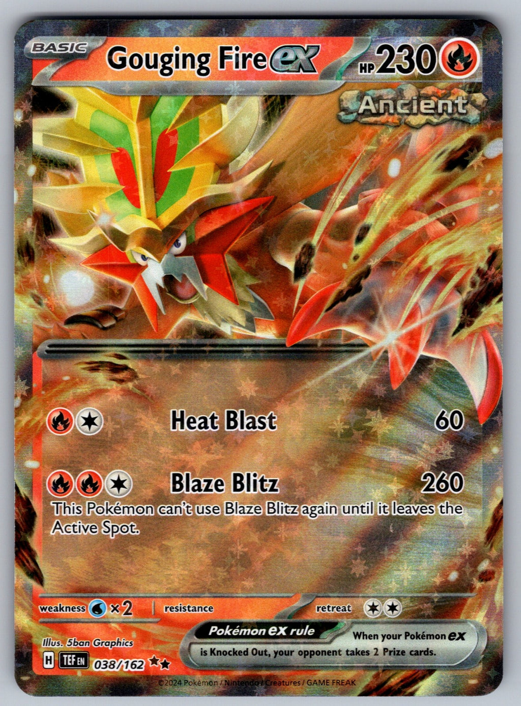 Gouging Fire ex Holo Double Rare SV05: Temporal Forces 038/162 NM 2024