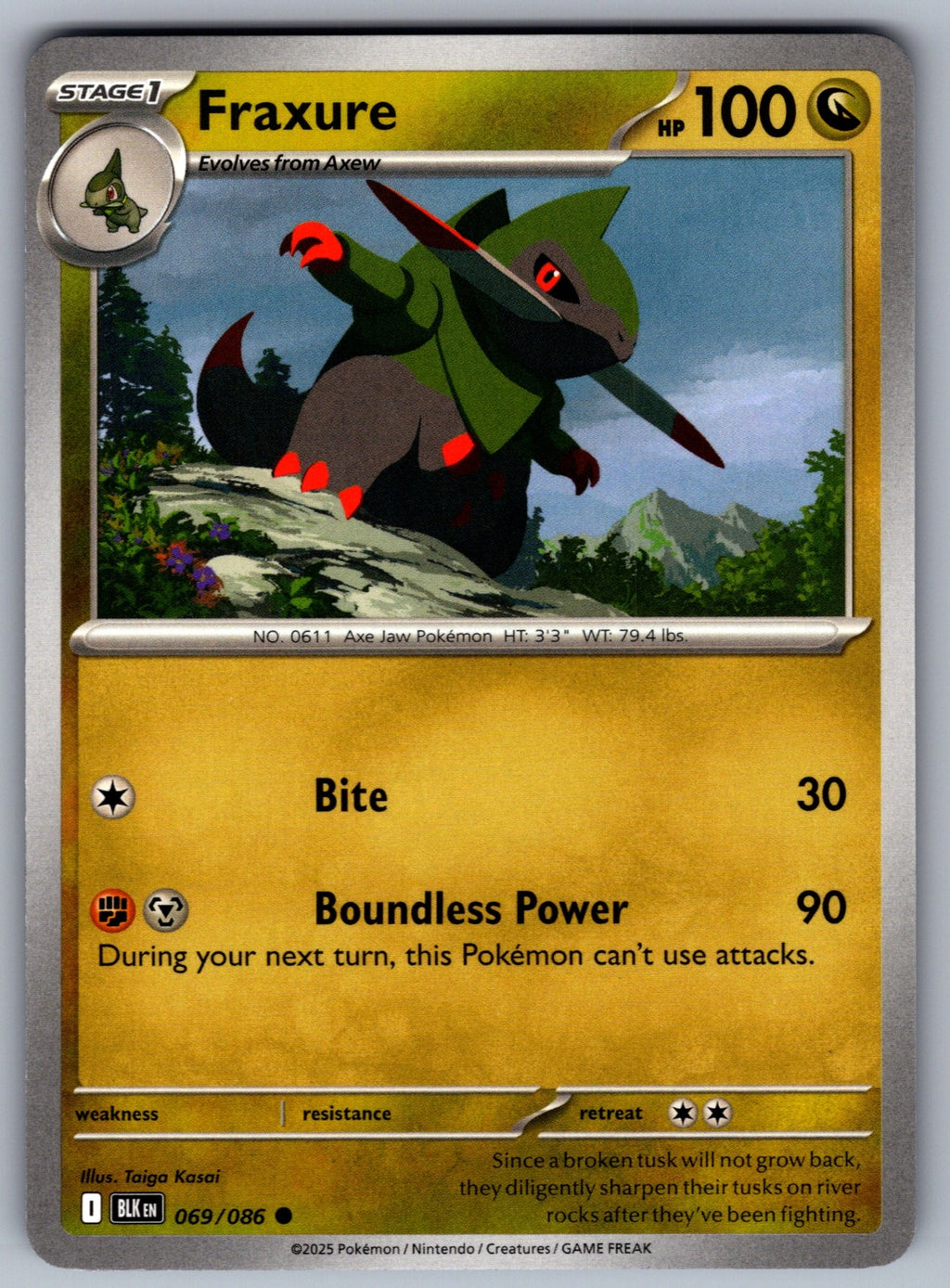 Fraxure Common SV: Black Bolt 069/086 NM 2025
