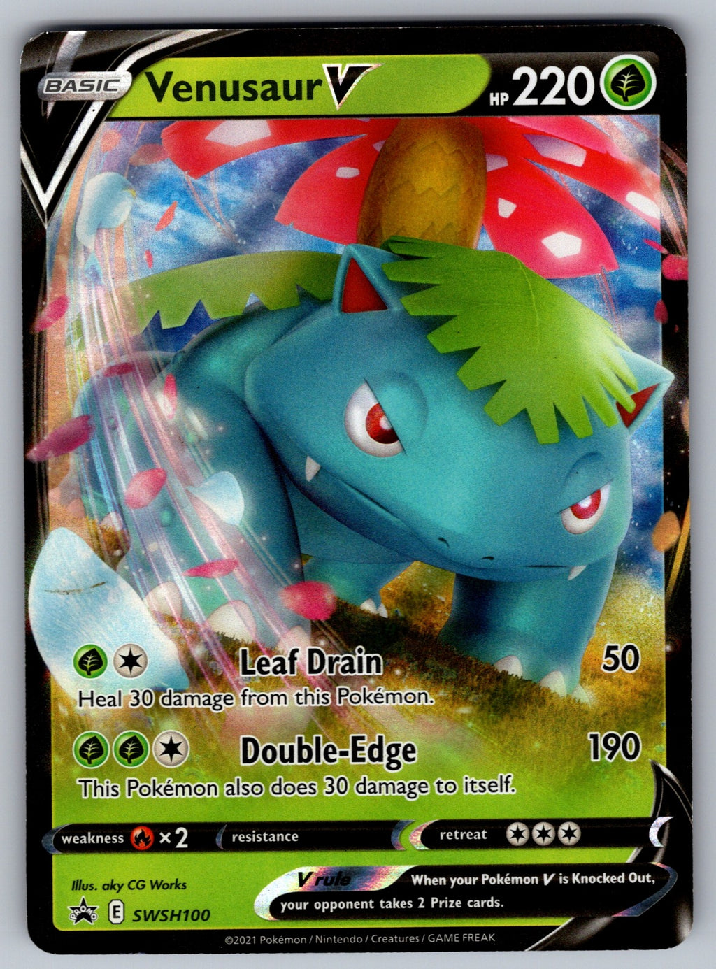 Venusaur V - Holo Promo SWSH: Sword & Shield Promo Cards SWSH100 NM 2019