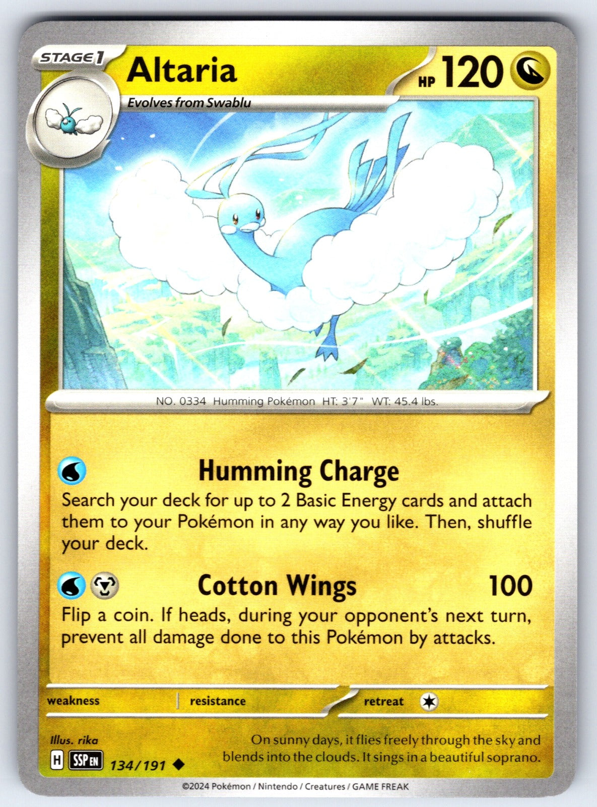 Altaria Uncommon SV08: Surging Sparks 134/191 LP 2024