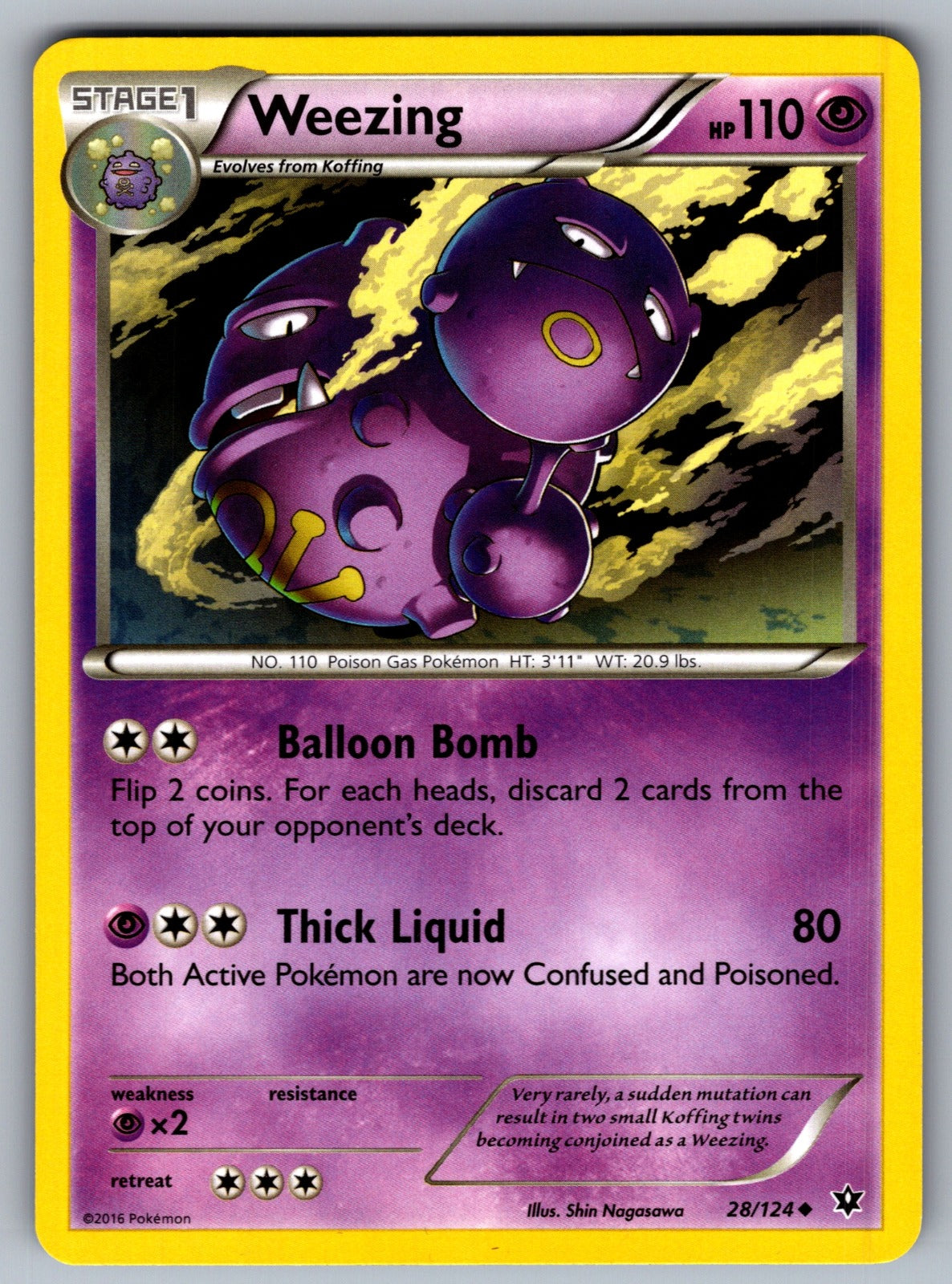 Weezing Uncommon XY - Fates Collide 28/124 LP 2016