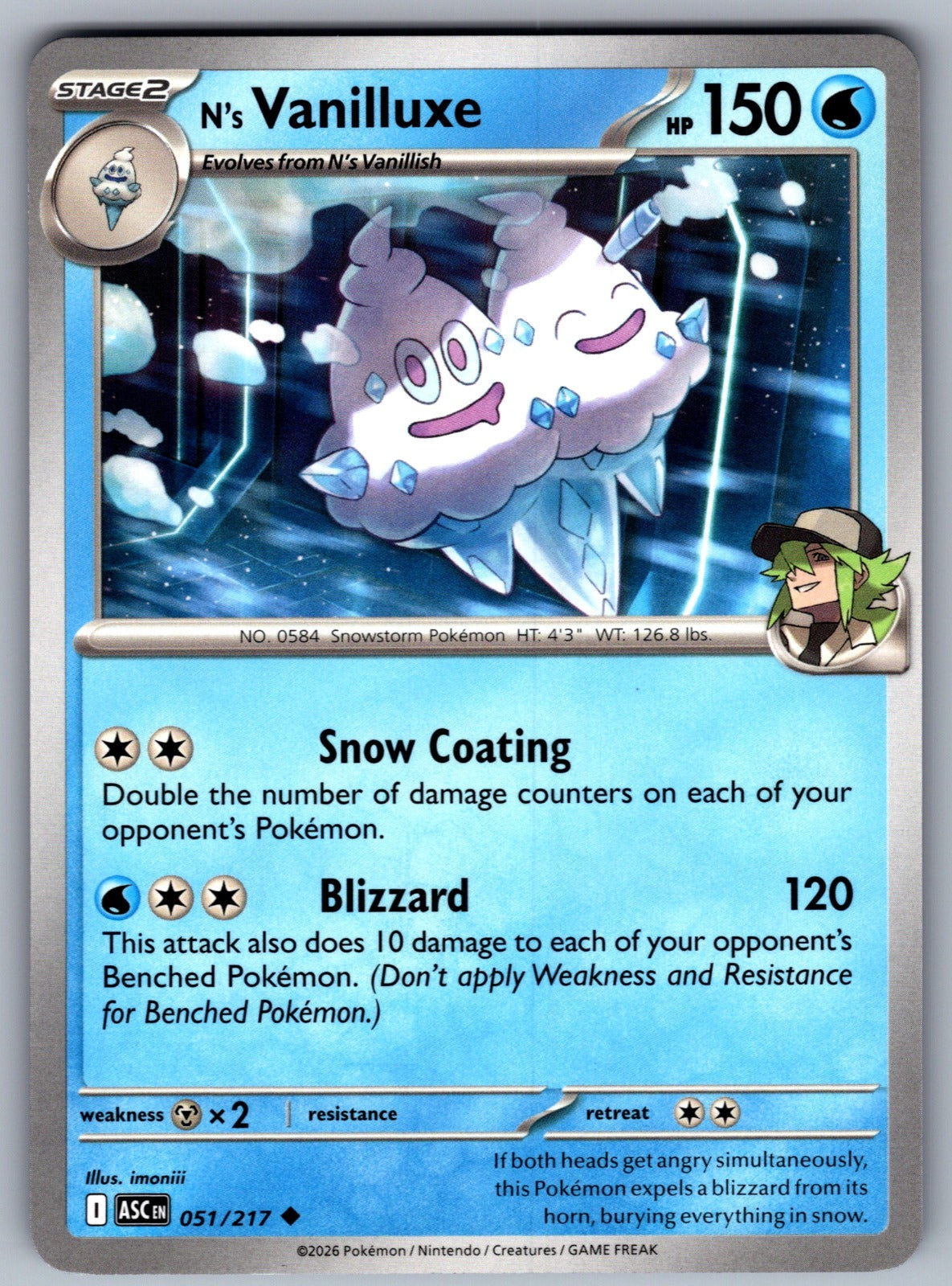 N's Vanilluxe Uncommon ME: Ascended Heroes 051/217 NM 2026