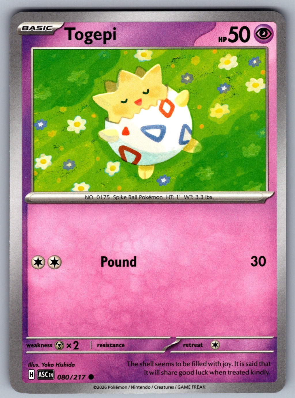 Togepi Common ME: Ascended Heroes 080/217 NM 2026